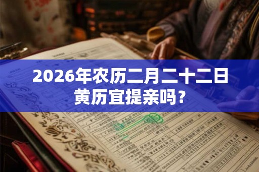 2026年农历二月二十二日黄历宜提亲吗？