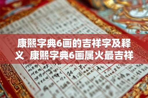 康熙字典6画的吉祥字及释义  康熙字典6画属火最吉祥字义
