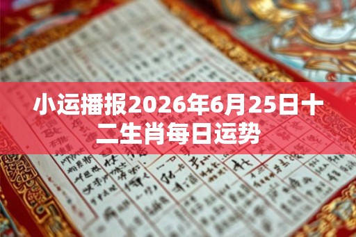 小运播报2026年6月25日十二生肖每日运势