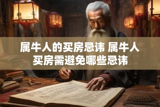 属牛人的买房忌讳 属牛人买房需避免哪些忌讳