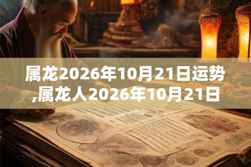 属龙2026年10月21日运势,属龙人2026年10月21日财运,生肖龙2026年10月21日运势