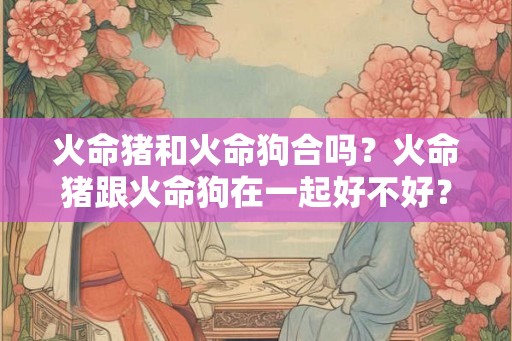 火命猪和火命狗合吗?火命猪跟火命狗在一起好不好? 火命猪和火命狗合吗?火命猪跟火命狗在一起好不好?