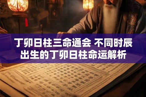 丁卯日柱三命通会 不同时辰出生的丁卯日柱命运解析 丁卯日柱三命通会 不同时辰出生的丁卯日柱命运解析