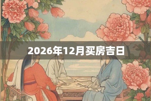 2026年12月买房吉日