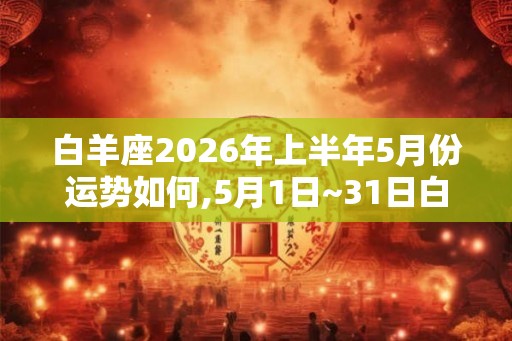 白羊座2026年上半年5月份运势如何,5月1日~31日白羊座运势