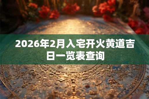 2026年2月入宅开火黄道吉日一览表查询 2026年2月入宅开火黄道吉日一览表查询