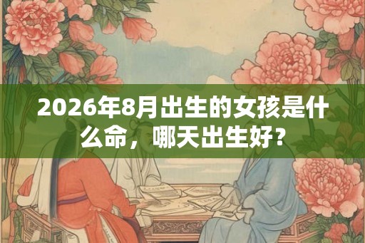 2026年8月出生的女孩是什么命，哪天出生好？