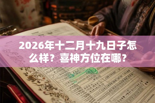 2026年十二月十九日子怎么样？喜神方位在哪？