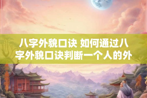 八字外貌口诀 如何通过八字外貌口诀判断一个人的外貌特征