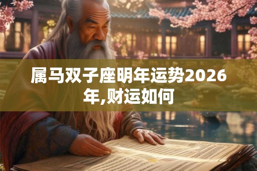 属马双子座明年运势2026年,财运如何