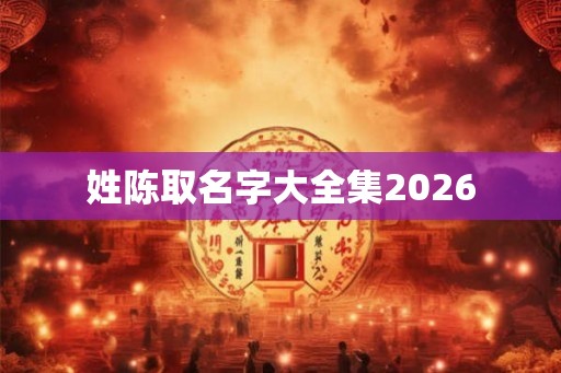 姓陈取名字大全集2026