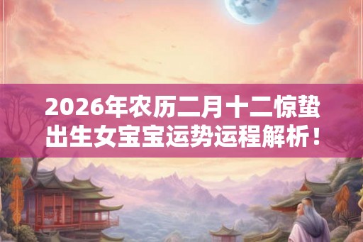 2026年农历二月十二惊蛰出生女宝宝运势运程解析！