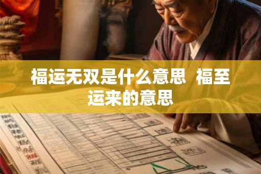 福运无双是什么意思  福至运来的意思