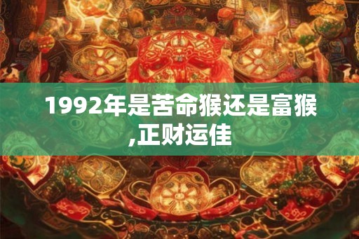 1992年是苦命猴还是富猴,正财运佳