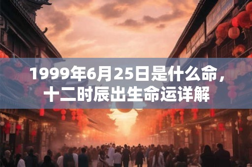 1999年6月25日是什么命，十二时辰出生命运详解