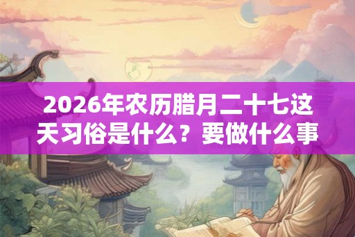 2026年农历腊月二十七这天习俗是什么？要做什么事情？