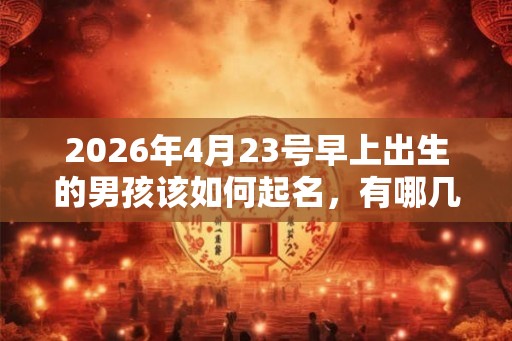 2026年4月23号早上出生的男孩该如何起名，有哪几种方法？
