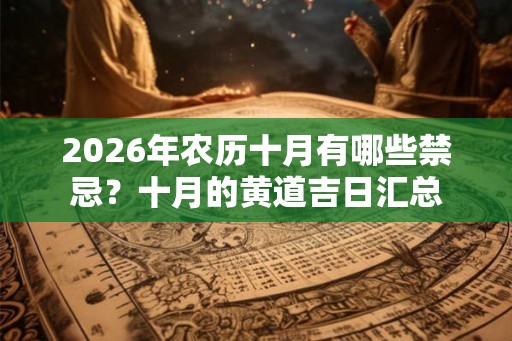 2026年农历十月有哪些禁忌？十月的黄道吉日汇总