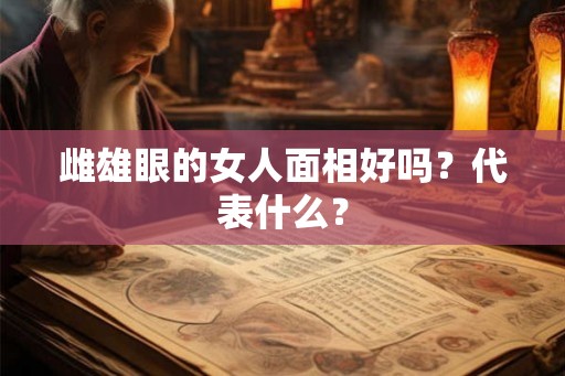 雌雄眼的女人面相好吗?代表什么? 雌雄眼的女人面相好吗?代表什么?