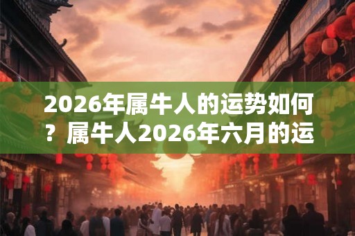 2026年属牛人的运势如何？属牛人2026年六月的运势好不好？
