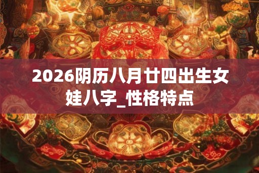2026阴历八月廿四出生女娃八字_性格特点
