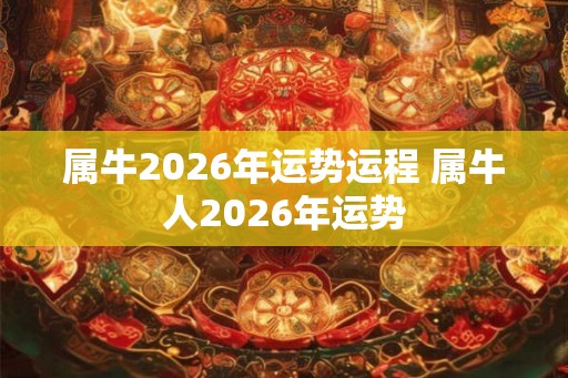 属牛2026年运势运程 属牛人2026年运势
