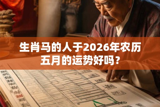 生肖马的人于2026年农历五月的运势好吗？