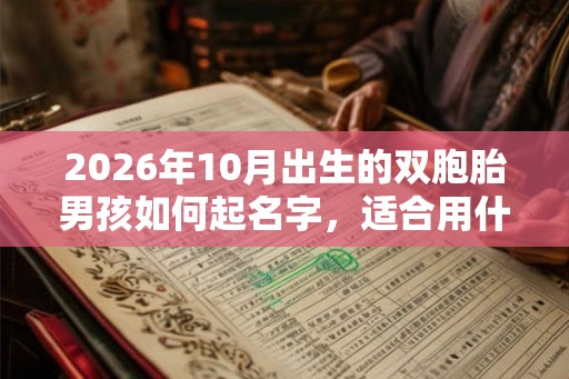 2026年10月出生的双胞胎男孩如何起名字，适合用什么字
