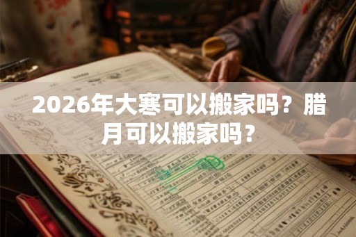 2026年大寒可以搬家吗？腊月可以搬家吗？