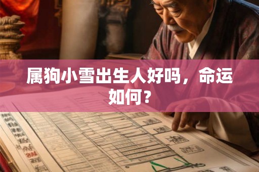 属狗小雪出生人好吗，命运如何？