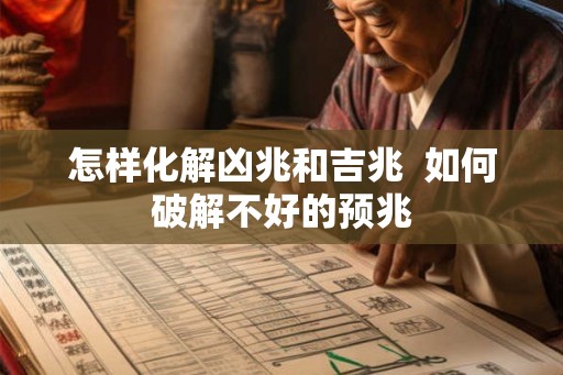 怎样化解凶兆和吉兆  如何破解不好的预兆