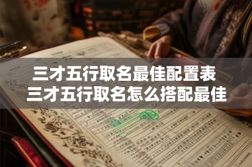 三才五行取名最佳配置表 三才五行取名怎么搭配最佳