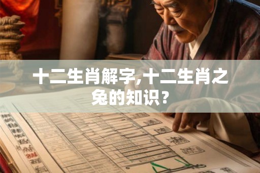 十二生肖解字,十二生肖之兔的知识？