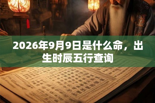 2026年9月9日是什么命，出生时辰五行查询