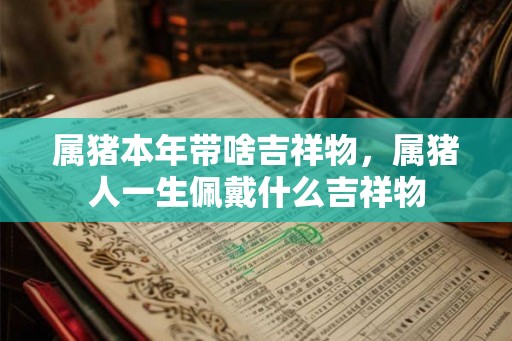 属猪本年带啥吉祥物，属猪人一生佩戴什么吉祥物