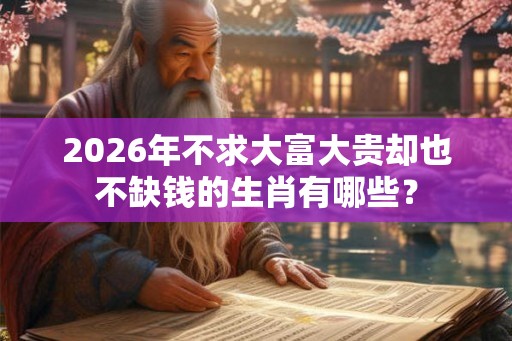 2026年不求大富大贵却也不缺钱的生肖有哪些? 2026年不求大富大贵却也不缺钱的生肖有哪些?