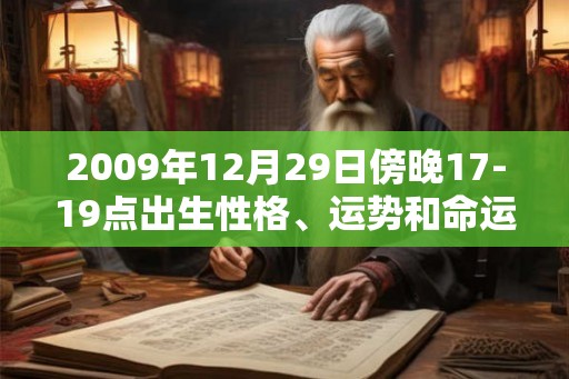 2009年12月29日傍晚17-19点出生性格、运势和命运