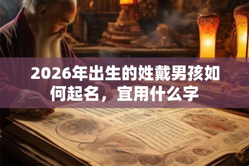 2026年出生的姓戴男孩如何起名，宜用什么字
