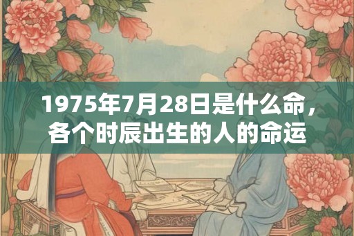 1975年7月28日是什么命，各个时辰出生的人的命运