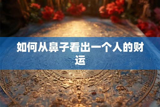 如何从鼻子看出一个人的财运