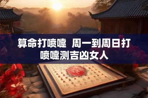 算命打喷嚏  周一到周日打喷嚏测吉凶女人