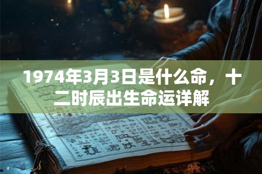 1974年3月3日是什么命，十二时辰出生命运详解