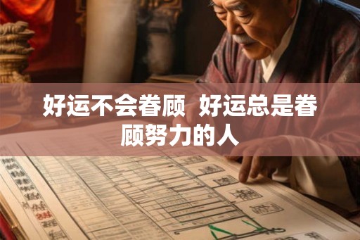 好运不会眷顾  好运总是眷顾努力的人