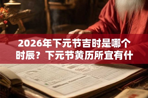 2026年下元节吉时是哪个时辰？下元节黄历所宜有什么？