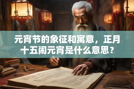 元宵节的象征和寓意，正月十五闹元宵是什么意思？