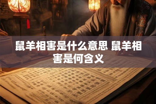 鼠羊相害是什么意思 鼠羊相害是何含义 鼠羊相害是什么意思 鼠羊相害是何含义