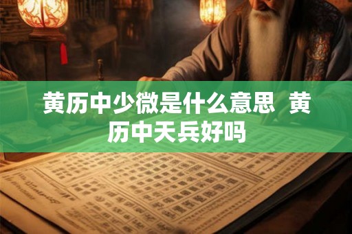 黄历中少微是什么意思  黄历中天兵好吗