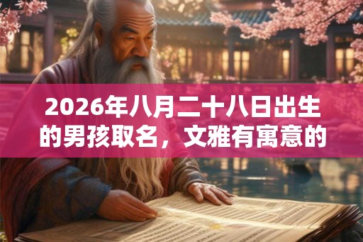 2026年八月二十八日出生的男孩取名，文雅有寓意的名字