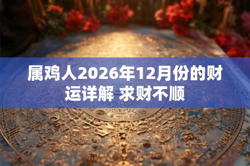 属鸡人2026年12月份的财运详解 求财不顺