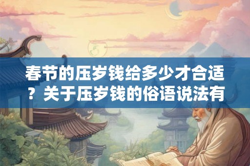 春节的压岁钱给多少才合适？关于压岁钱的俗语说法有哪些？